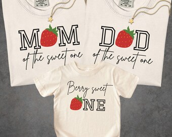 Berry Sweet One Birthday Shirts: Matching Family Outfit For 1st Birthday Party