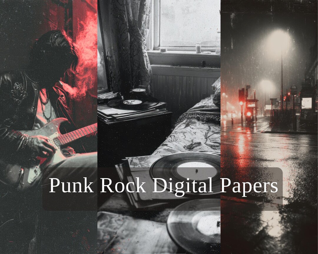 Punk Note Paper Punk Rock Digital Papers | 80s-90s Underground Romance Junk Journal Kit ...