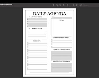 Daily Agenda Template