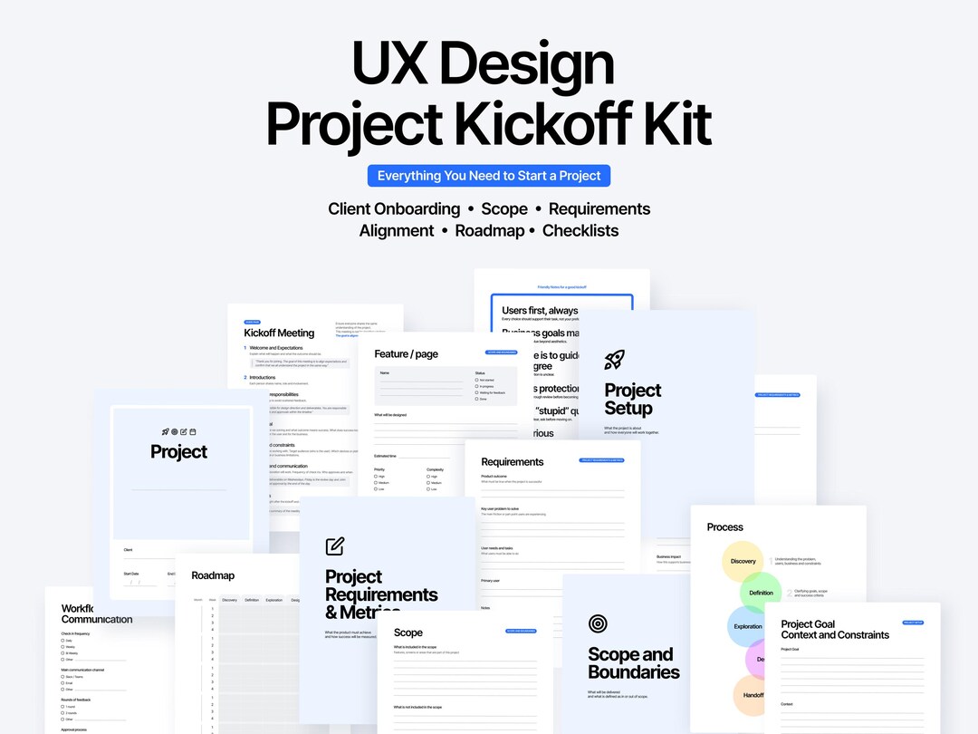 UX Project Kickoff Guide | Client Onboarding Templates (digital ...