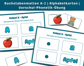 Anlaute lernen | ABC Sortierspiel A–Z | Vorschule Kindergarten Montessori PDF A4