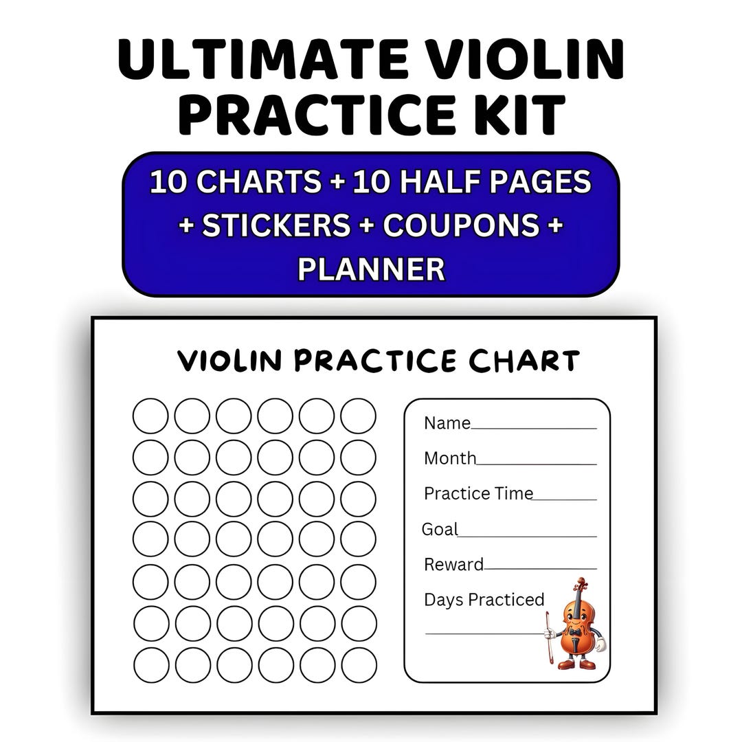 Violin Practice Kit for Kids – Printable Charts, Planner, Stickers ...