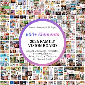 2026 Family Vision Board Printable | Manifestation and Goal Setting | Scrapbook Images