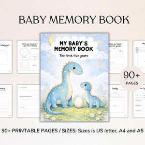 Baby Memory Book |Dinosaur Baby Keepsake Journal | Pregnancy to Age 5