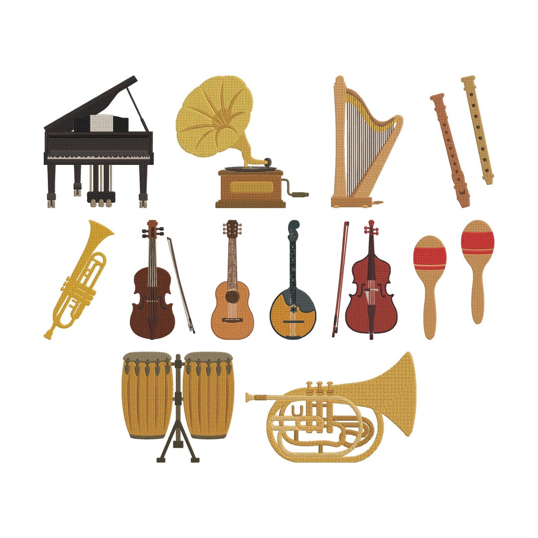 Embriodry Instruments Music Instruments Embroidery Design, Orchestra Band Machine Embroidery ...