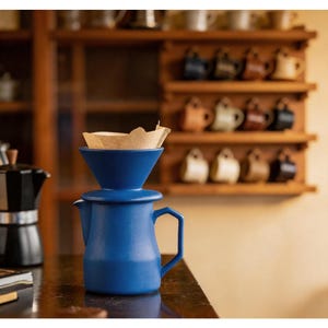 Custom Klein Blue Ceramic Pour Over Coffee Set, Matte V60 Dripper Server Kit