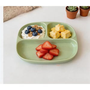 Personalizowany ceramiczny talerz z 3 przegródkami | Tacka do kontroli porcji 211