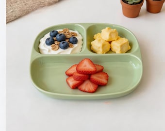 Customizable Ceramic 3-Compartment Plate | 211 Portion Control Tray