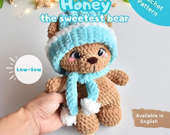 HONEY - Bear Crochet Pattern – Low-Sew Amigurumi Toy (PDF Download)