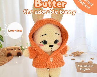 BUTTER - Bunny Crochet Pattern – Low-Sew Amigurumi Toy (PDF Download)
