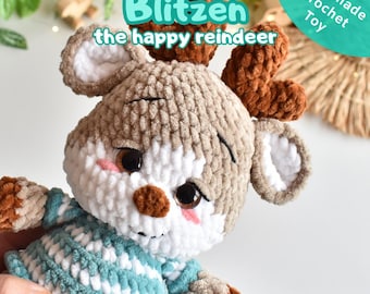Crochet Handmade Toy – Blitzen, the happy reindeer