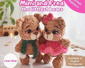 MIMI and FRED - Bear Crochet Pattern – Low-Sew Amigurumi (PDF Downoad)