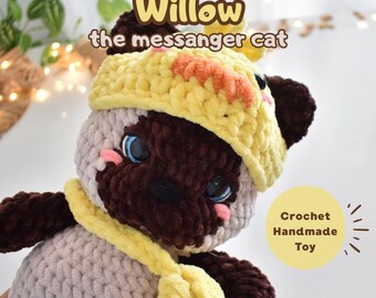 かぎ針編みの手作りおもちゃ – 伝令猫のウィロー