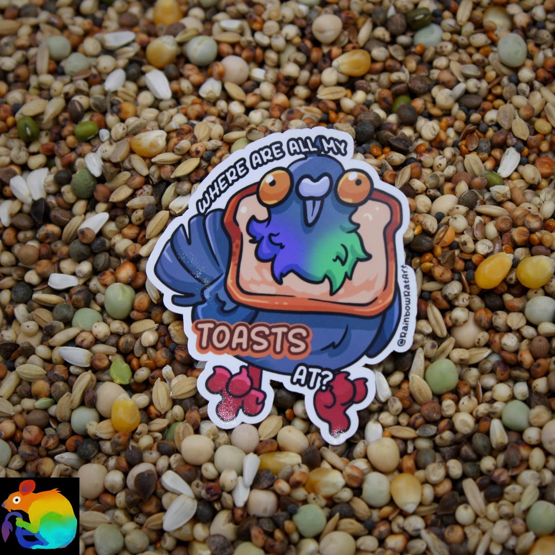 Derpy Pigeon and Toast! Vinyl Sticker 6.3 X 5.1 Cm - Etsy