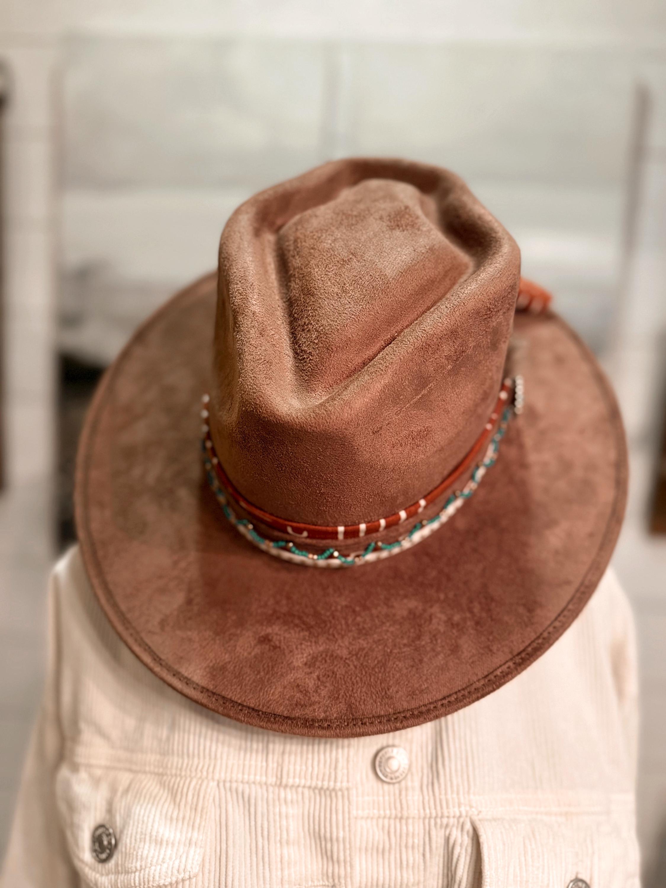 Copper Creek – Custom Arrowhead Flat Brim Vegan Suede Rancher Hat - Etsy