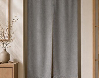 Linen Noren Curtain, Entryway Hanging Divider Panel