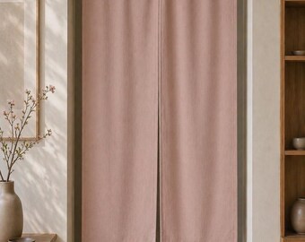 リネン製暖簾（のれん）パネル、カフェの窓仕切り