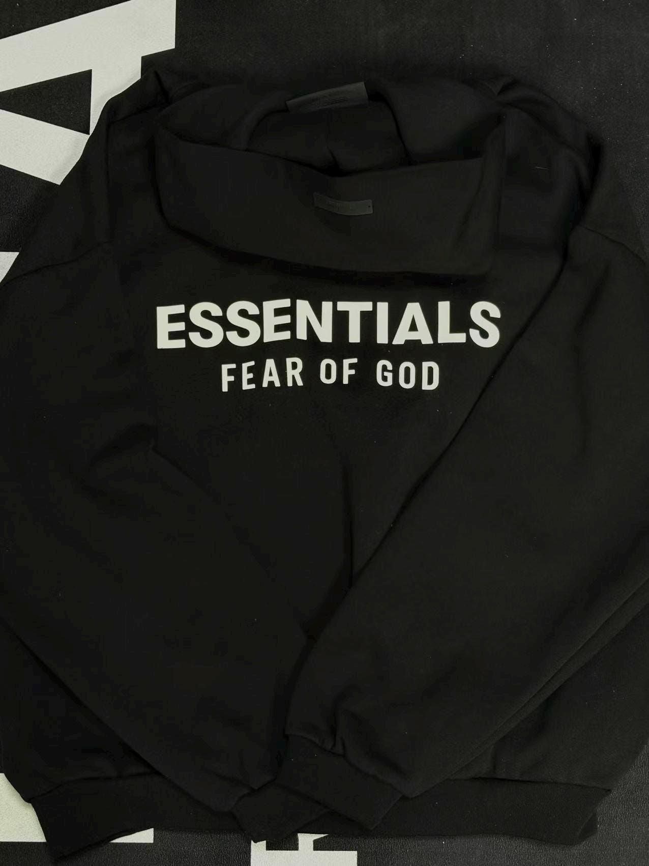 Fear Of God Essentials Black Hoodie - Size XXS, 100% Authentic