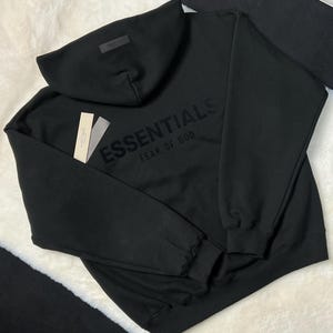 Sudadera extragrande Essentials de lioracstyle, nueva con etiquetas, color negro (SS22)