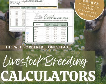 Livestock BREEDING CALCULATOR – Due Dates, Farm Records (Google Sheets)
