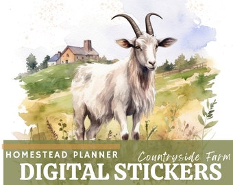 COUNTRYSIDE FARM - Digital Planner Stickers -Transparent Background png files to spice up your Homestead Management Binder Pages