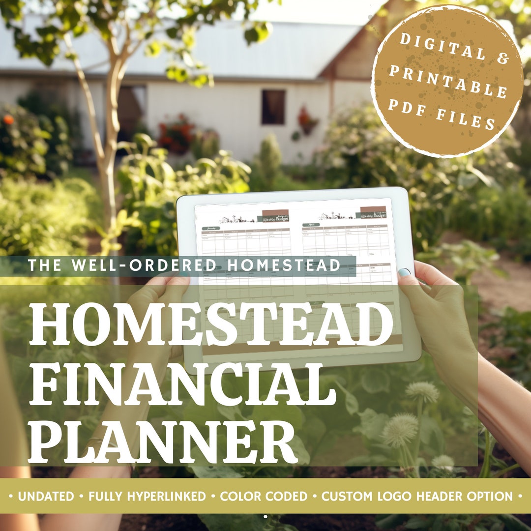 HOMESTEAD FINANCIAL PLANNER Digital and Printable Homestead Etsy