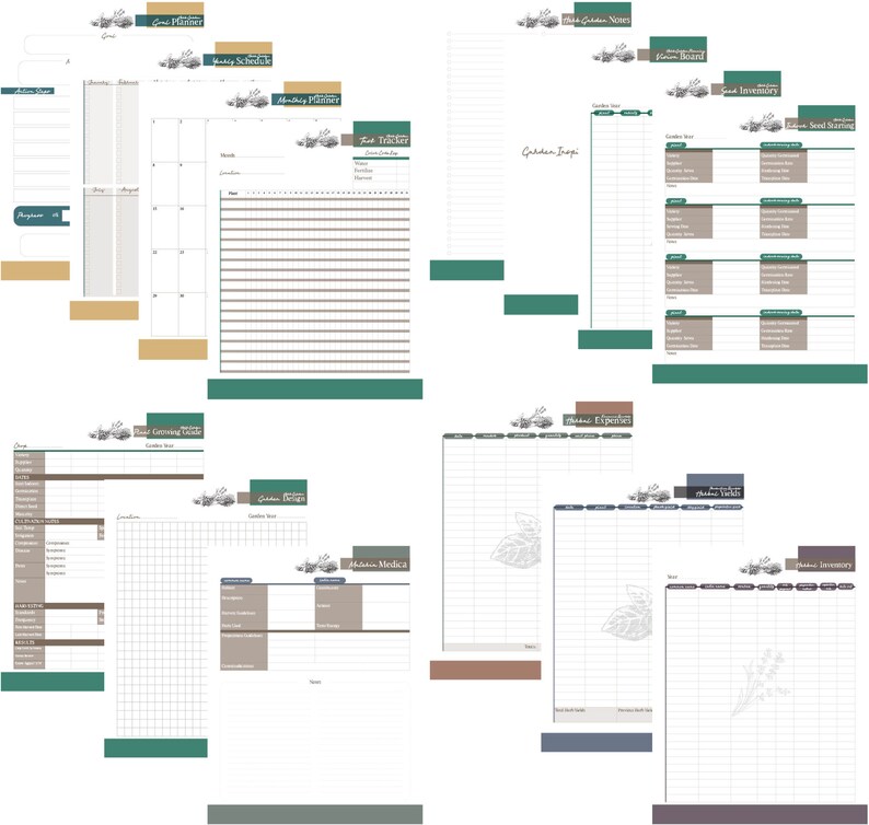 HERB GARDEN PLANNER Digital and Printable Homestead Management Pdf
