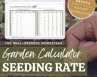 VEGETABLE GARDEN SEED Calculator – When to Plant - Google Sheets (Digital Spreadsheet)