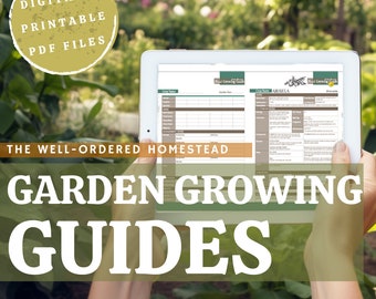 VEGETABLE GARDEN Growing Guides – Crop Records, Seed Starting, Harvesting, & More (PDF)