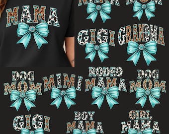 Mama PNG-Bundle, Designs für Mama-Shirts mit Western-Kuhprint, Oma PNG, Cowgirl Mama Sublimationsdateien