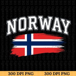 ノルウェー国旗PNG、ノルウェーの筆遣い、スカンジナビアの遺産、愛国的なノルウェーシャツデザイン、DTF昇華PNGダウンロード