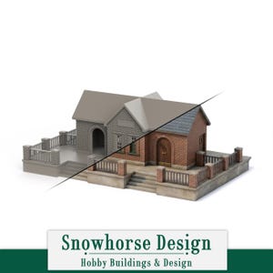 Train Station with Platform (Unpainted) | Countryside (HO Scale)