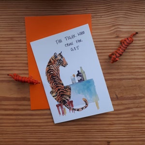 De tijger die kwam voor g&t /gin-tonic-kaart van Sarah Majury