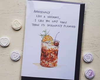 Negroni  / valentines card / by Sarah Majury