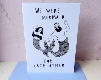 Mermaid valentines card by Sarah Majury