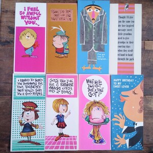 Lot de 19 cartes de voeux originales vintage des années 1970, irrévérencieuses, inutilisées