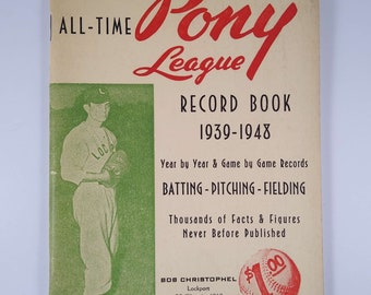 Vintage Original Pony League Record Book 1939-1948 Baseball