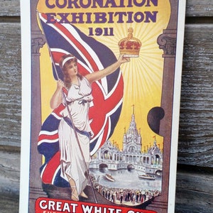 Carte postale exposition couronnement 1911 vintage Great White City Shepherds Bush Londres