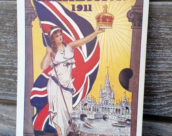 Vintage 1911 Coronation Exhibition Postcard Great White City Shepherds Bush London