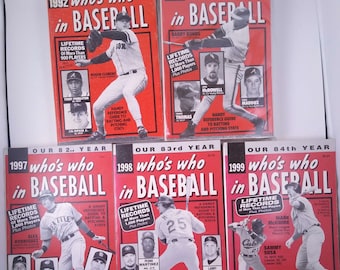 Vintage Original Who's Who In Baseball Lot of 5 Magazines, 1992, 1994, 1997, 1998 and 1999