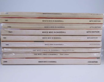 Vintage Original Who's Who In Baseball Lot of 9 Magazines, 1980, 1981, 1982, 1983, 1984, 1985, 1987, 1988 & 1989