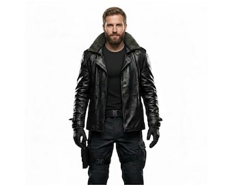Leon S. Kennedy RE9 Lederjacke | Resident Evil Cosplay Mantel, Pelzkragen Taktische Jacke