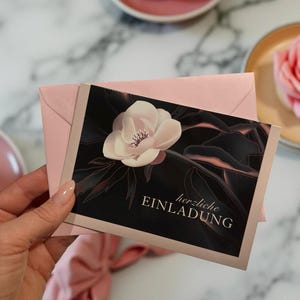 Ensemble élégant de cartes d'invitation (4/8) avec enveloppes / Cartes pliantes haut de gamme / Ensemble d'invitations de haute qualité pour anniversaires, fêtes, événements, anniversaires de mariage et mariages image 2