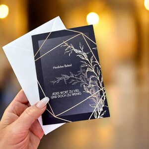 Sympathy card set 5/10 for customers, elegant condolence card set, premium sympathy cards with high-quality cream envelopes - Made in Germany image 5