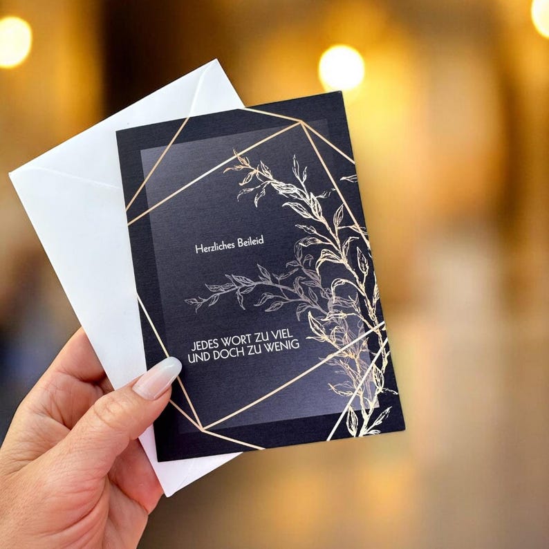 Sympathy card set 5/10 for customers, elegant condolence card set, premium sympathy cards with high-quality cream envelopes - Made in Germany image 5