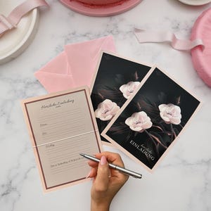 Ensemble élégant de cartes d'invitation (4/8) avec enveloppes / Cartes pliantes haut de gamme / Ensemble d'invitations de haute qualité pour anniversaires, fêtes, événements, anniversaires de mariage et mariages image 6