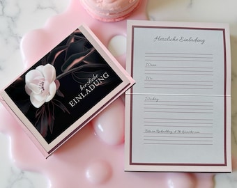 Elegant invitation card set (4/8) including envelopes/Premium folding cards/High-quality invitation set for birthdays, celebrations, events, anniversaries, and weddings
