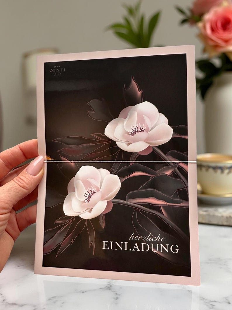 Ensemble élégant de cartes d'invitation (4/8) avec enveloppes / Cartes pliantes haut de gamme / Ensemble d'invitations de haute qualité pour anniversaires, fêtes, événements, anniversaires de mariage et mariages image 7