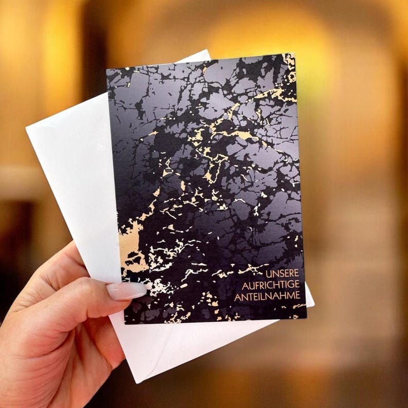 Sympathy card set 5/10 for customers, elegant condolence card set, premium sympathy cards with high-quality cream envelopes - Made in Germany image 1