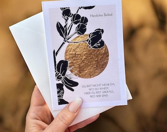 Condolence card set for customers 5/10 - Sympathy cards incl. envelopes - Premium condolence cards/ in silent mourning for colleagues - Made in Germany